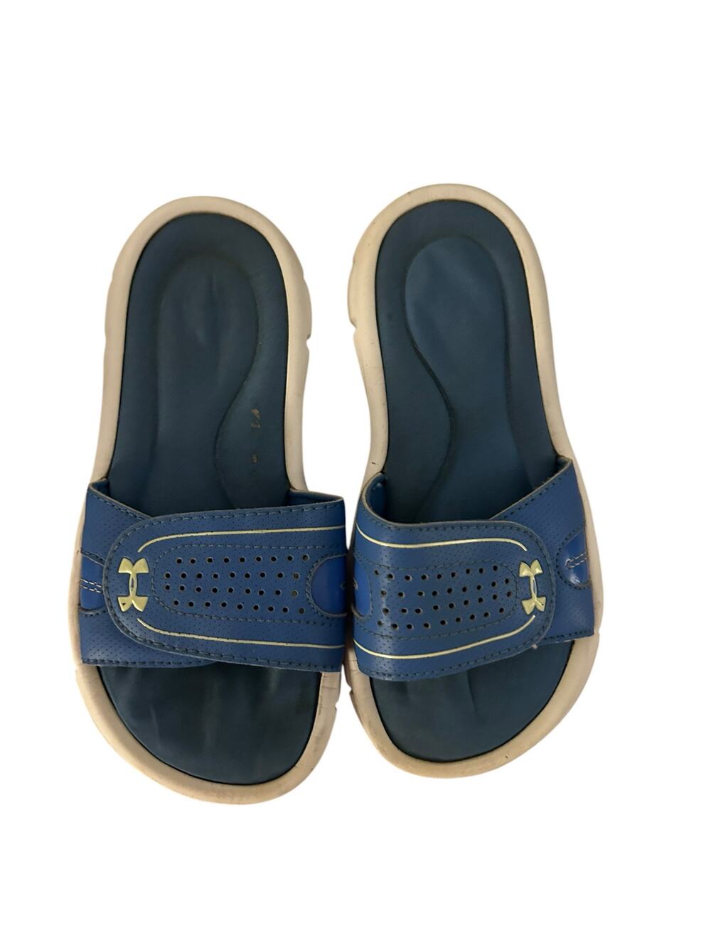 under armour blue slides size 1